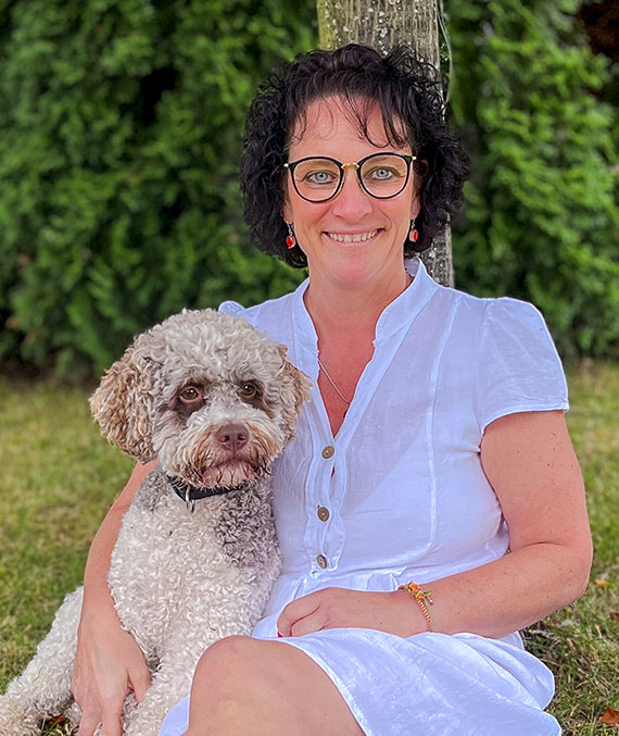 Peggy Reime und Hündin Cara